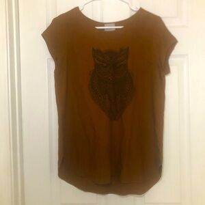 Vero Moda Sleeveless Brown Top Owl Women’s Size S